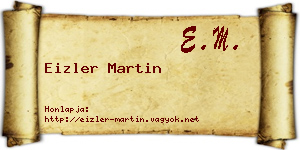 Eizler Martin névjegykártya